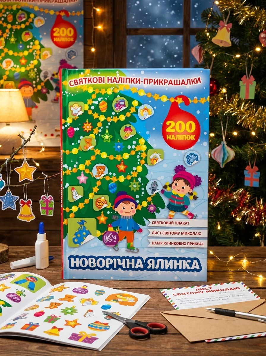 Святкові наліпки-прикрашалки. Новорічна ялинка — Книги-іграшки