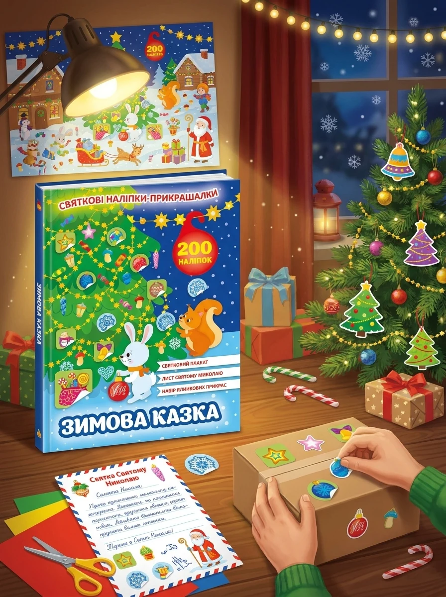 Святкові наліпки-прикрашалки. Зимова казка — Книги-іграшки