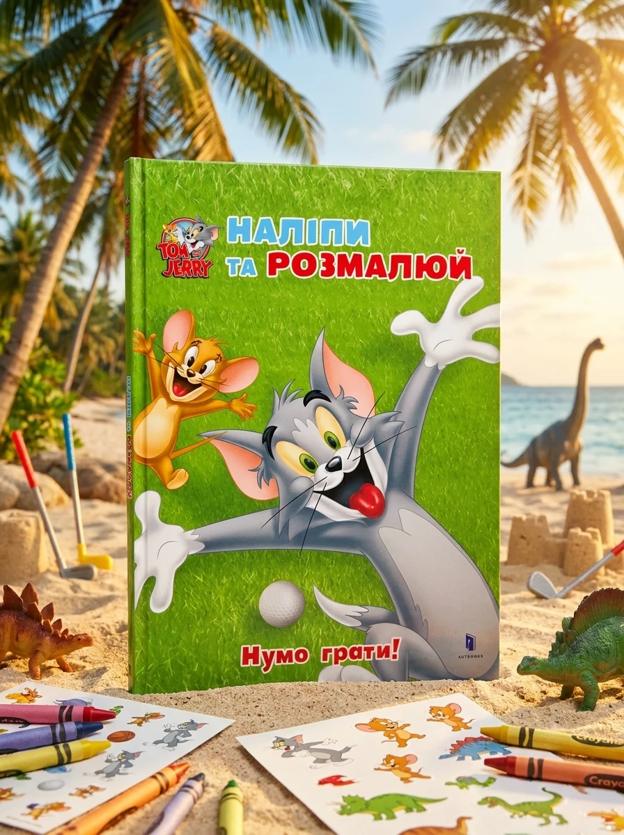 Том і Джеррі. Наліпи та розмалюй. Нумо грати! — Книги з наліпками