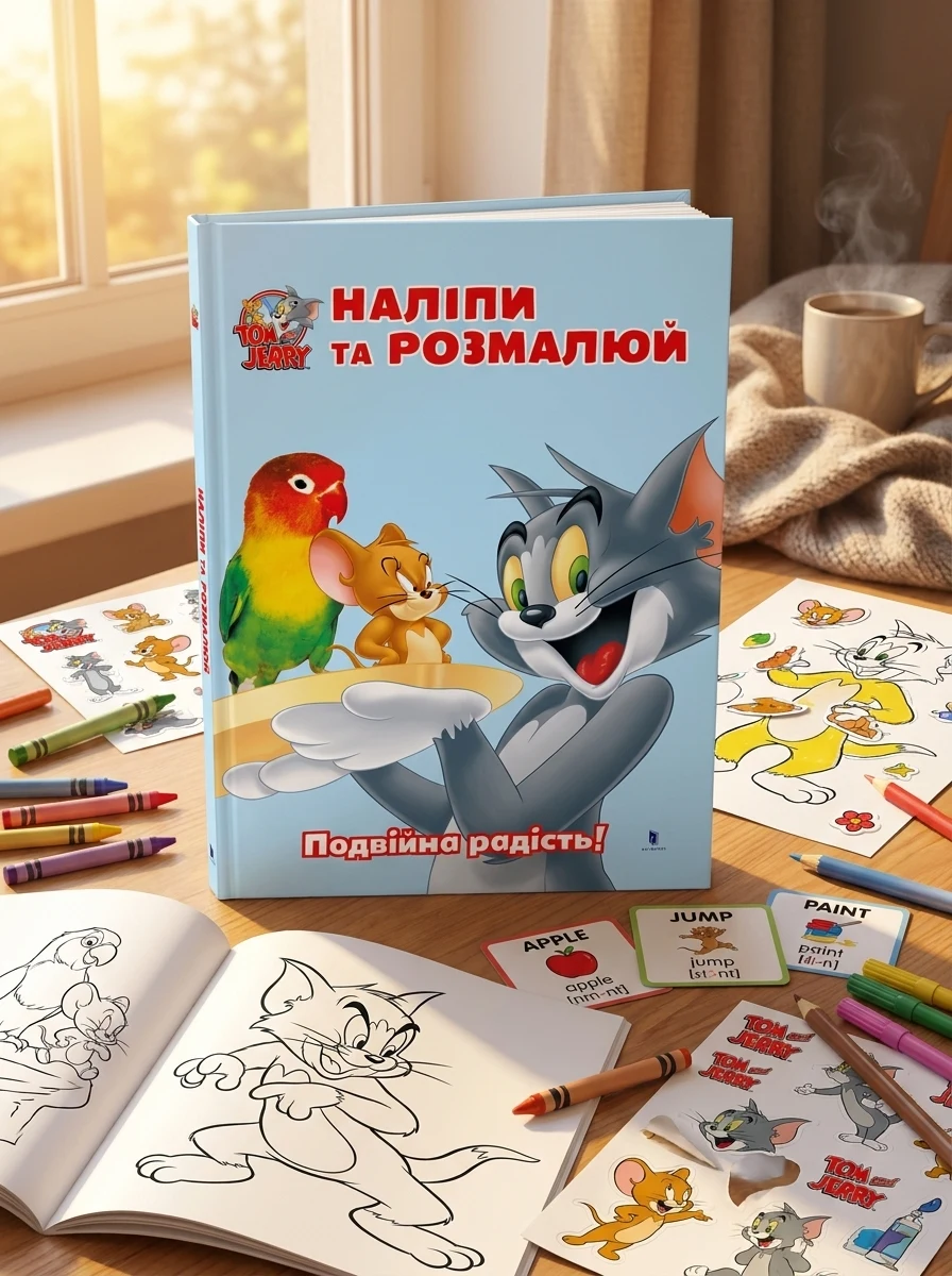 Том і Джеррі. Наліпи та розмалюй. Подвійна радість! — Книги з наліпками