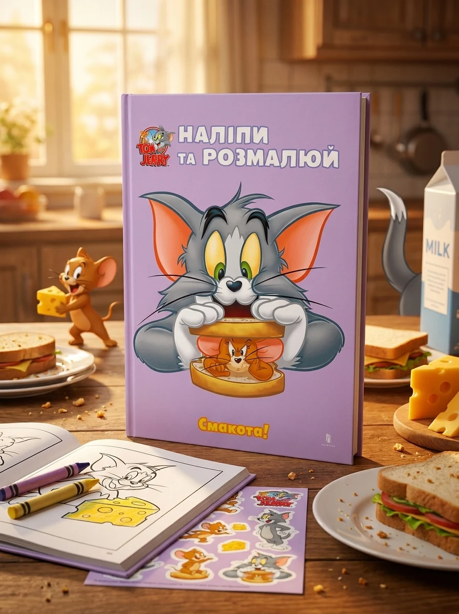 Том і Джеррі. Наліпи та розмалюй. Смакота! — Книги з наліпками