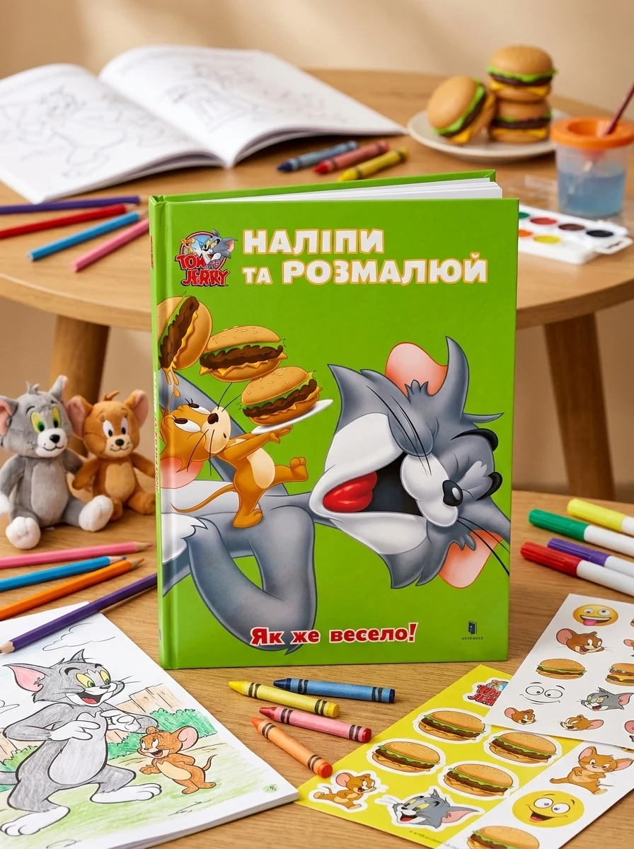 Том і Джеррі. Наліпи та розмалюй. Як же весело! — Книги з наліпками