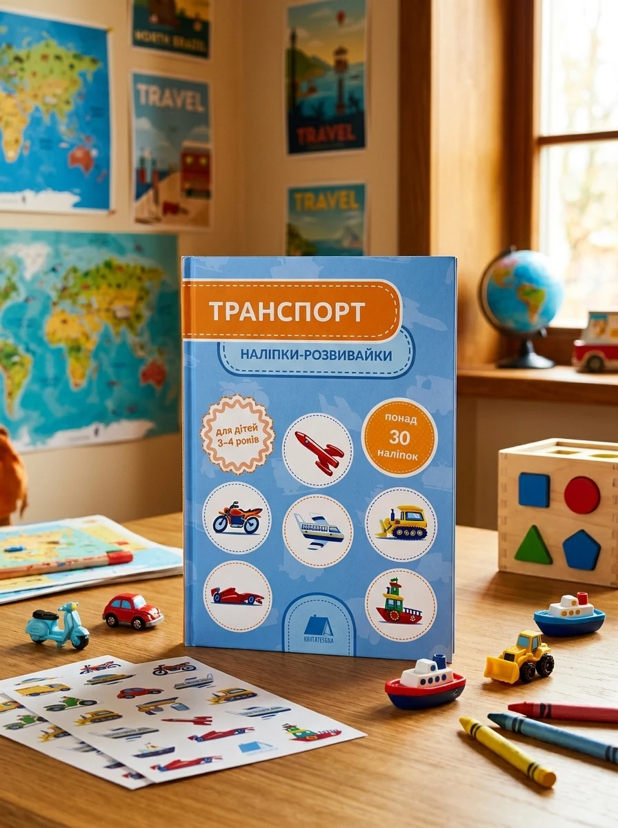 Транспорт. Наліпки-розвивайки. 3-4 роки — Книги з наліпками