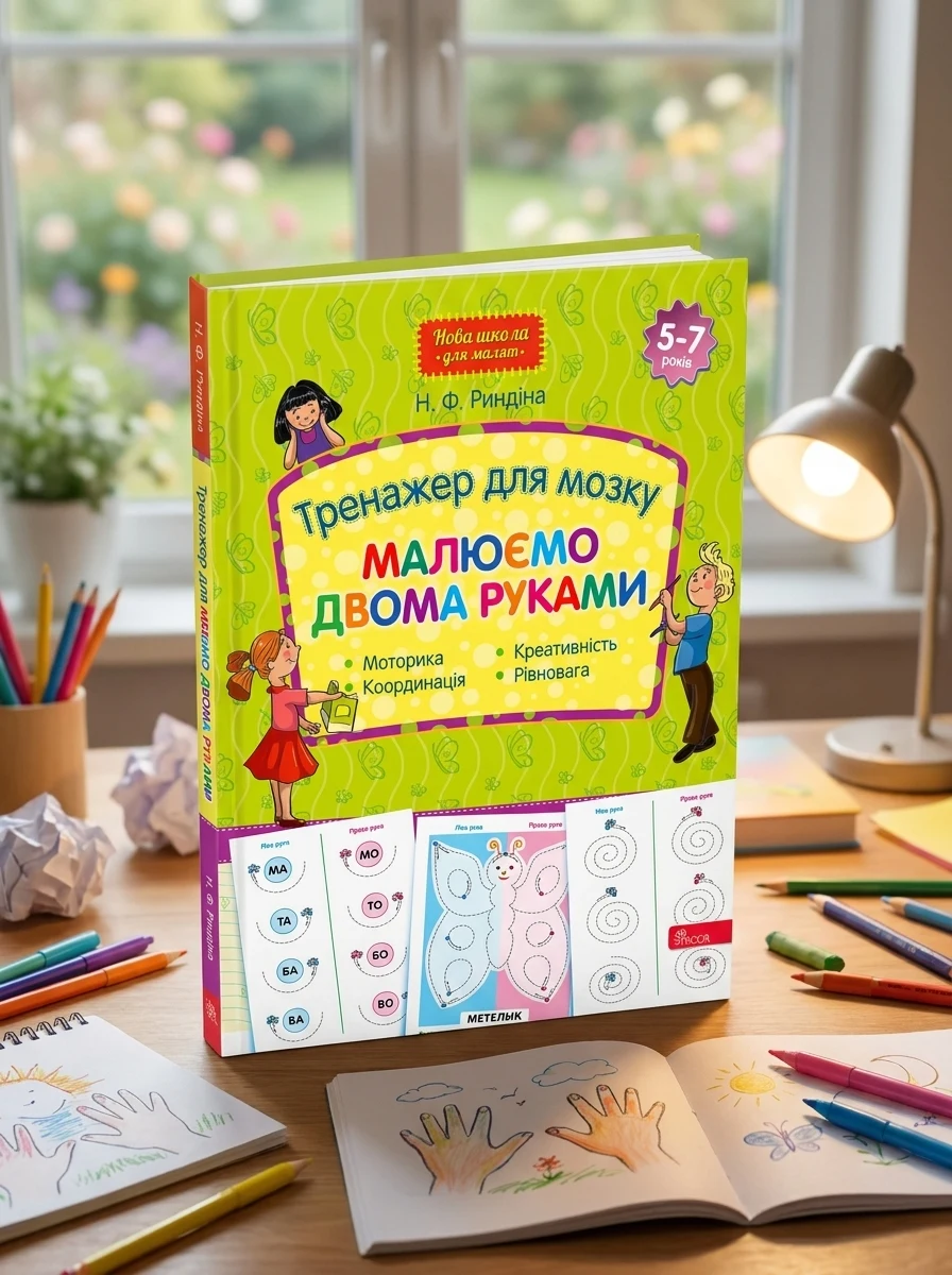 Тренажер для мозку. Малюємо двома руками — Пізнавальні книги для дітей