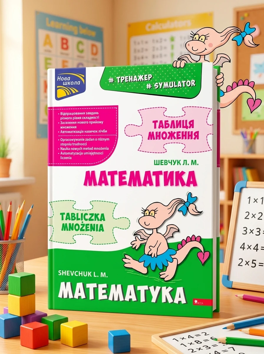 Тренажер. Математика. Таблиця множення (білінгва) — Розвивальні книги
