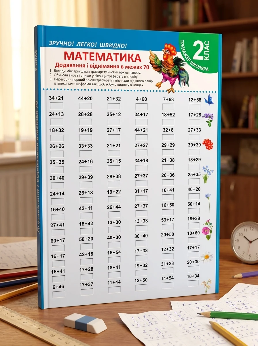 Тринажер школяра. Зручно! Легко! Швидко! Математика. Додавання і віднімання в межах 70. 2 клас — Підготовка до школи