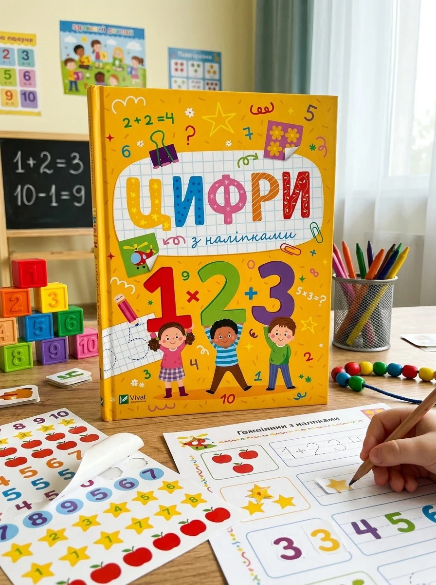 Цифри з наліпками — Книги з наліпками