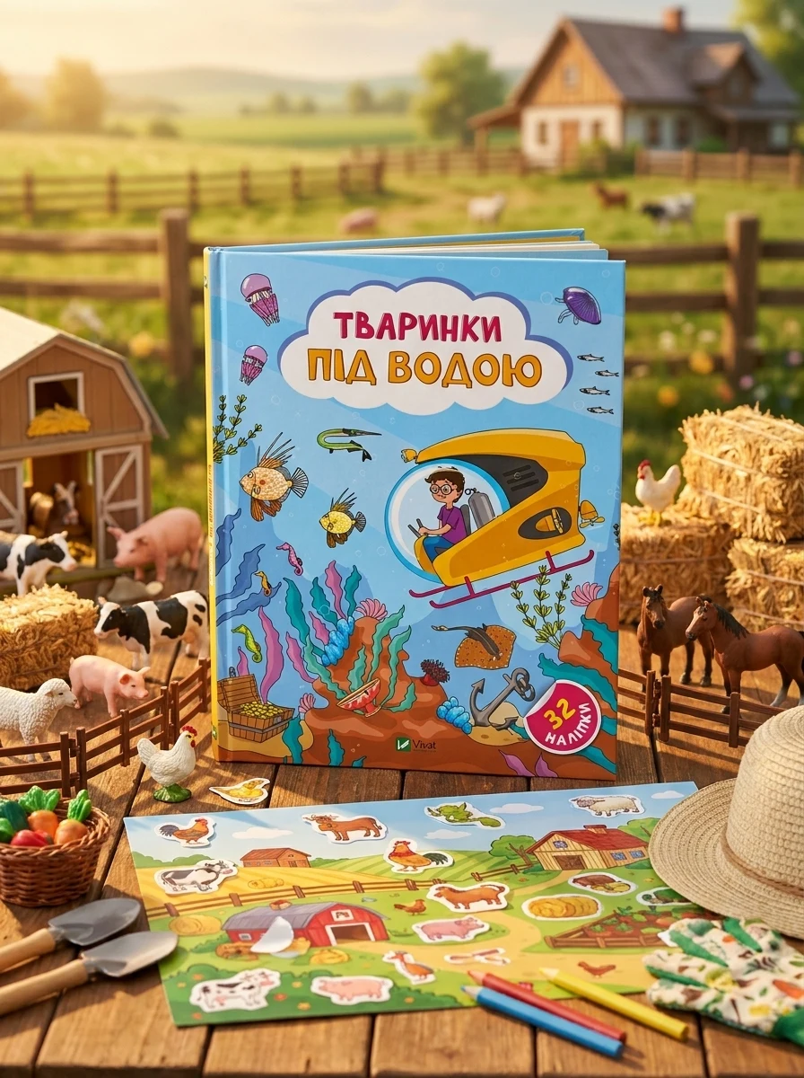 Тваринки під водою — Книги з наліпками