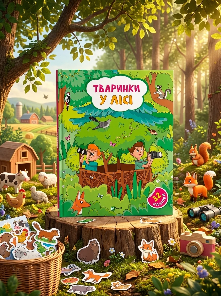 Тваринки у лісі — Книги з наліпками
