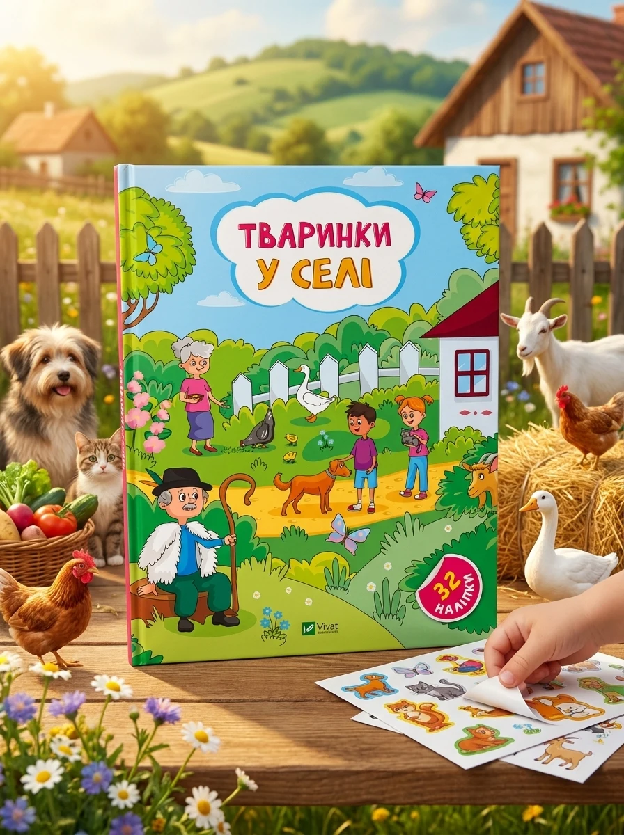 Тваринки у селі — Книги з наліпками