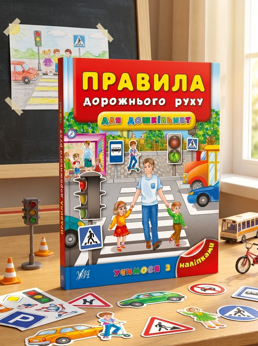 Учимося з наліпками. Правила дорожнього руху для дошкільнят — Книги з наліпками