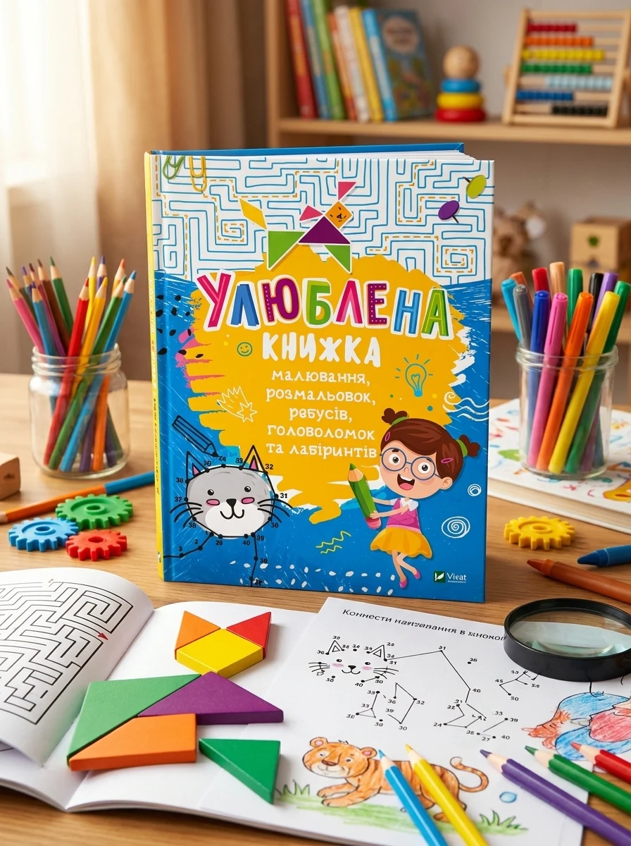 Улюблена книжка малювання, розмальовок, ребусів, головоломок та лабіринтів — Розвивальні книги