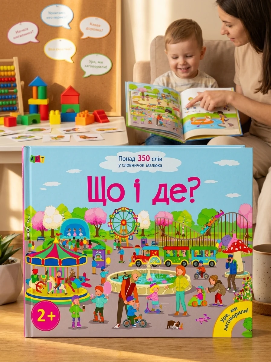 Ура, ми заговорили! Що і Де? — Розвивальні книги