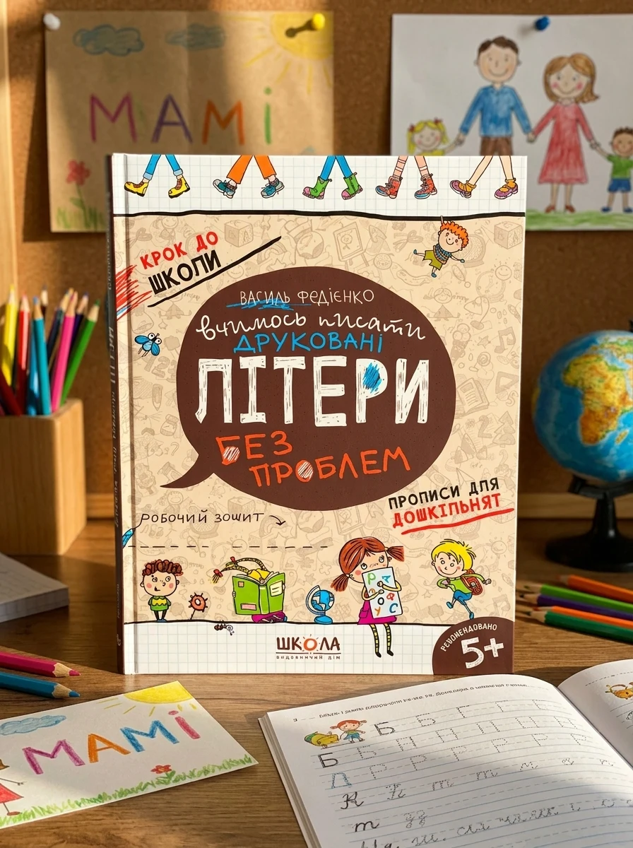 Вчимось писати друковані літери. Синя графічна сітка — Розвивальні книги