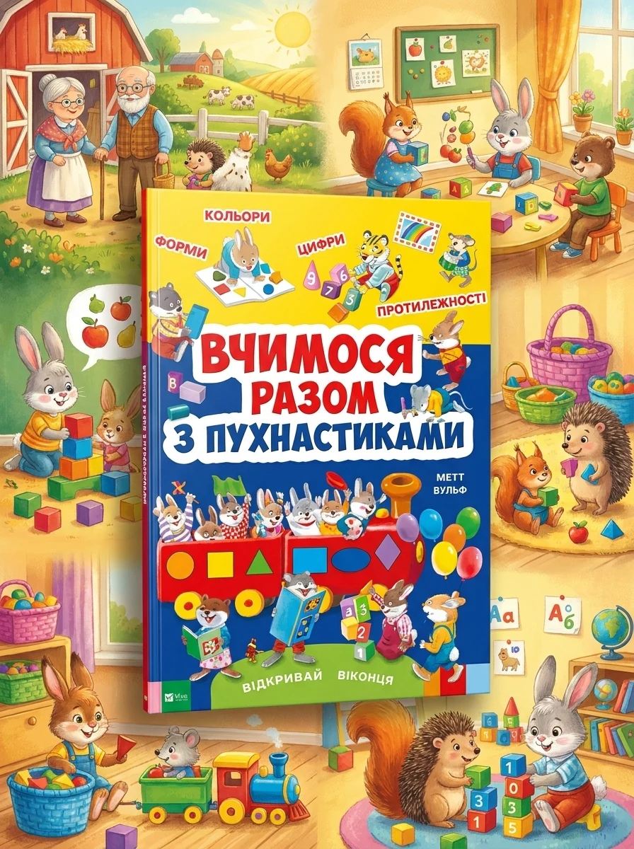 Вчимося разом з пухнастиками + Літери — Розвивальні книги