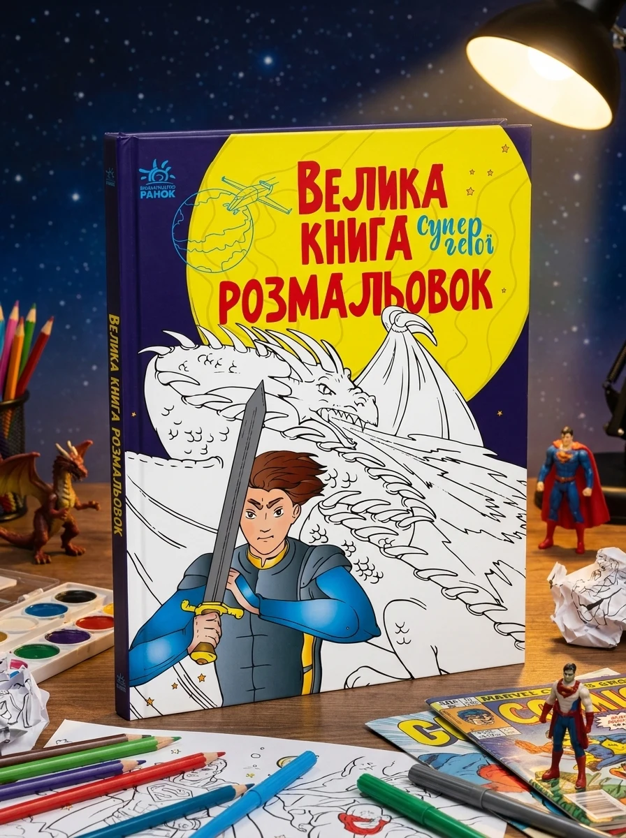 Велика книга розмальовок. Супергерої — Розмальовки для дітей