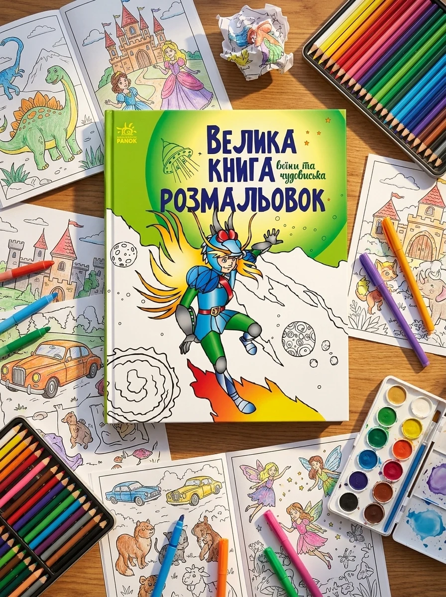 Велика книга розмальовок. Воїни та чудовиська — Розмальовки для дітей