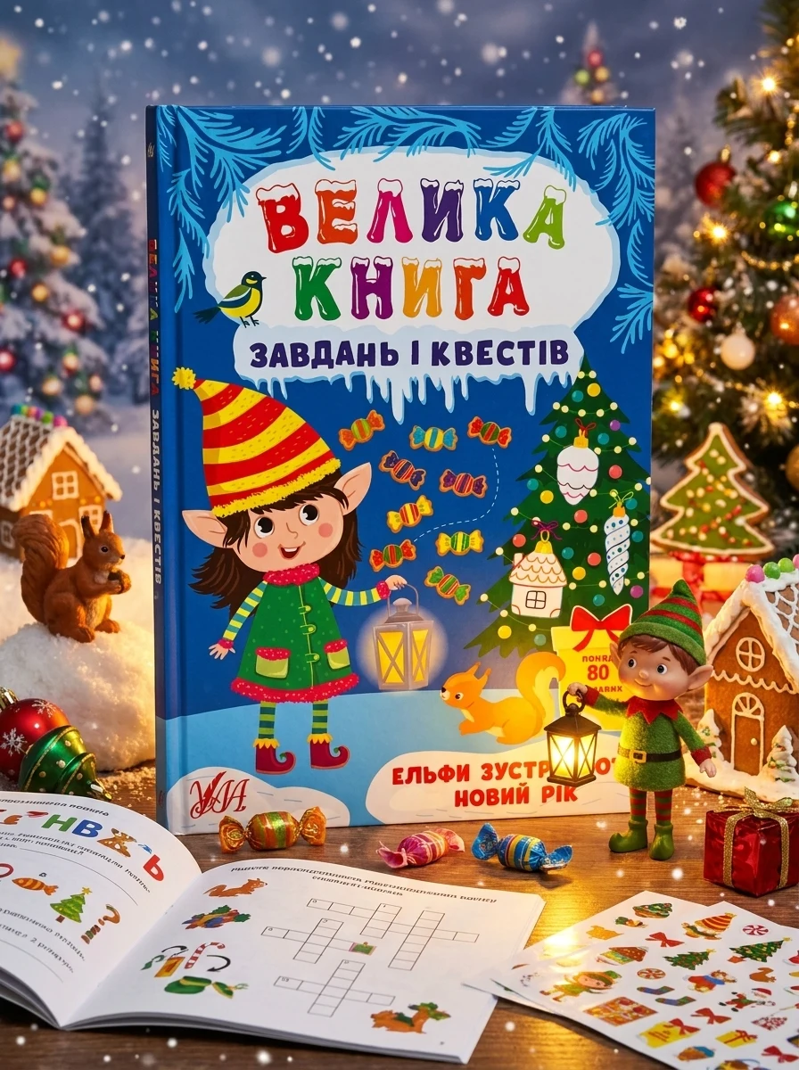Велика книга завдань і квестів. Ельфи зустрічають Новий рік — Книги з наліпками