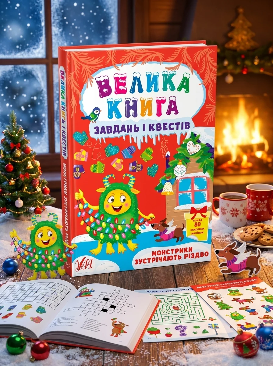 Велика книга завдань і квестів. Монстрики зустрічають Різдво — Книги з наліпками