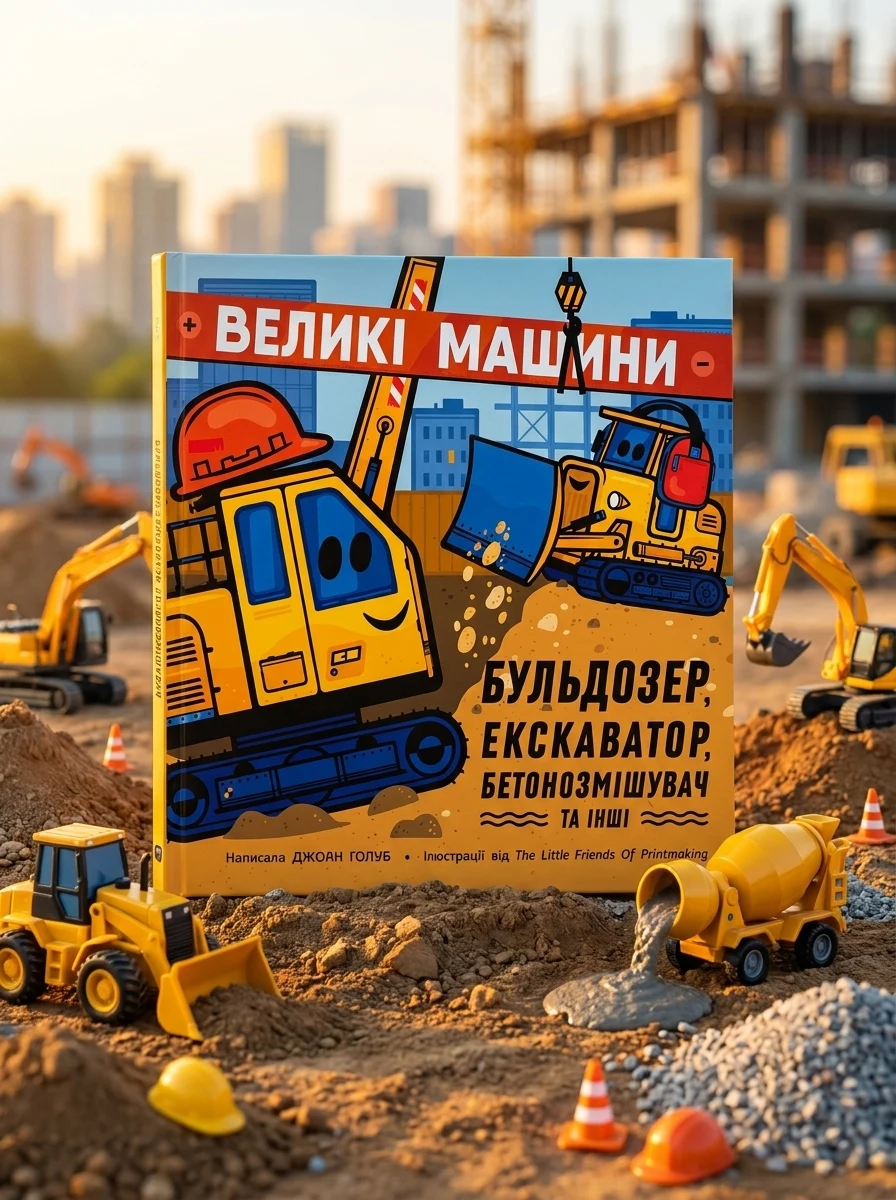 Великі машини. Бульдозер, екскаватор, бетонозмішувач та інші — Пізнавальні книги для дітей