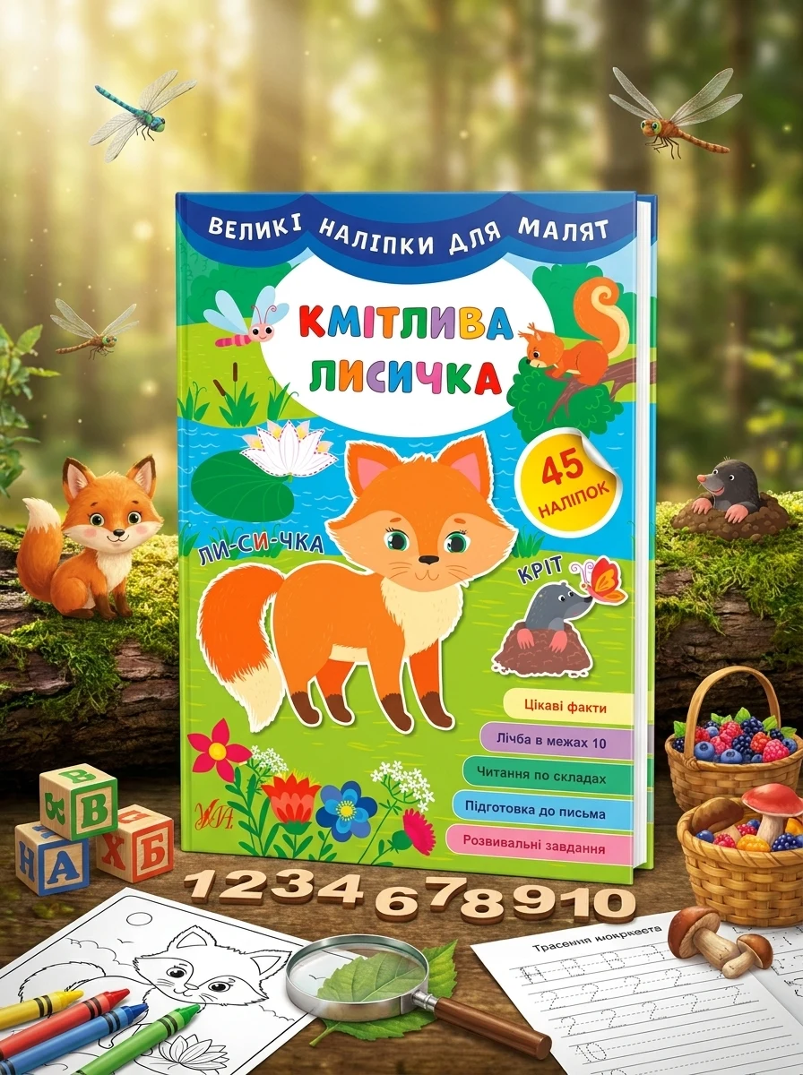 Великі наліпки для малят. Кмітлива лисичка — Книги з наліпками