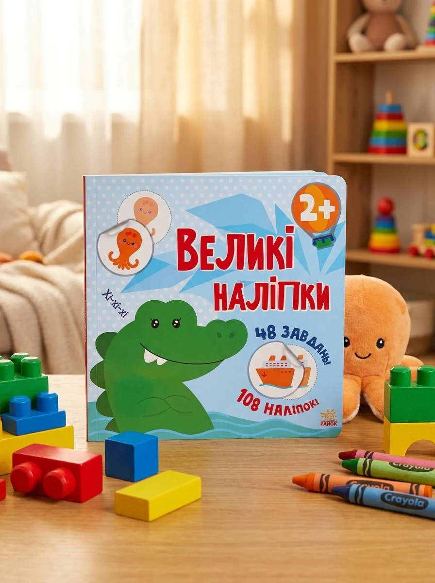 Великі наліпки. Наклей крокодила — Книги з наліпками
