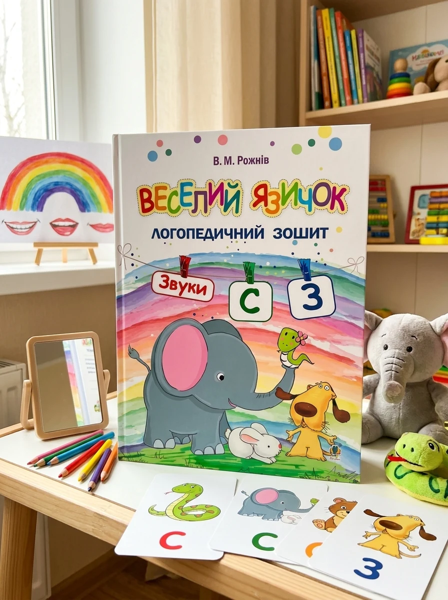 Веселий язичок. Логопедичний зошит для дошкільнят. Звуки [c], [з] — Розвивальні книги