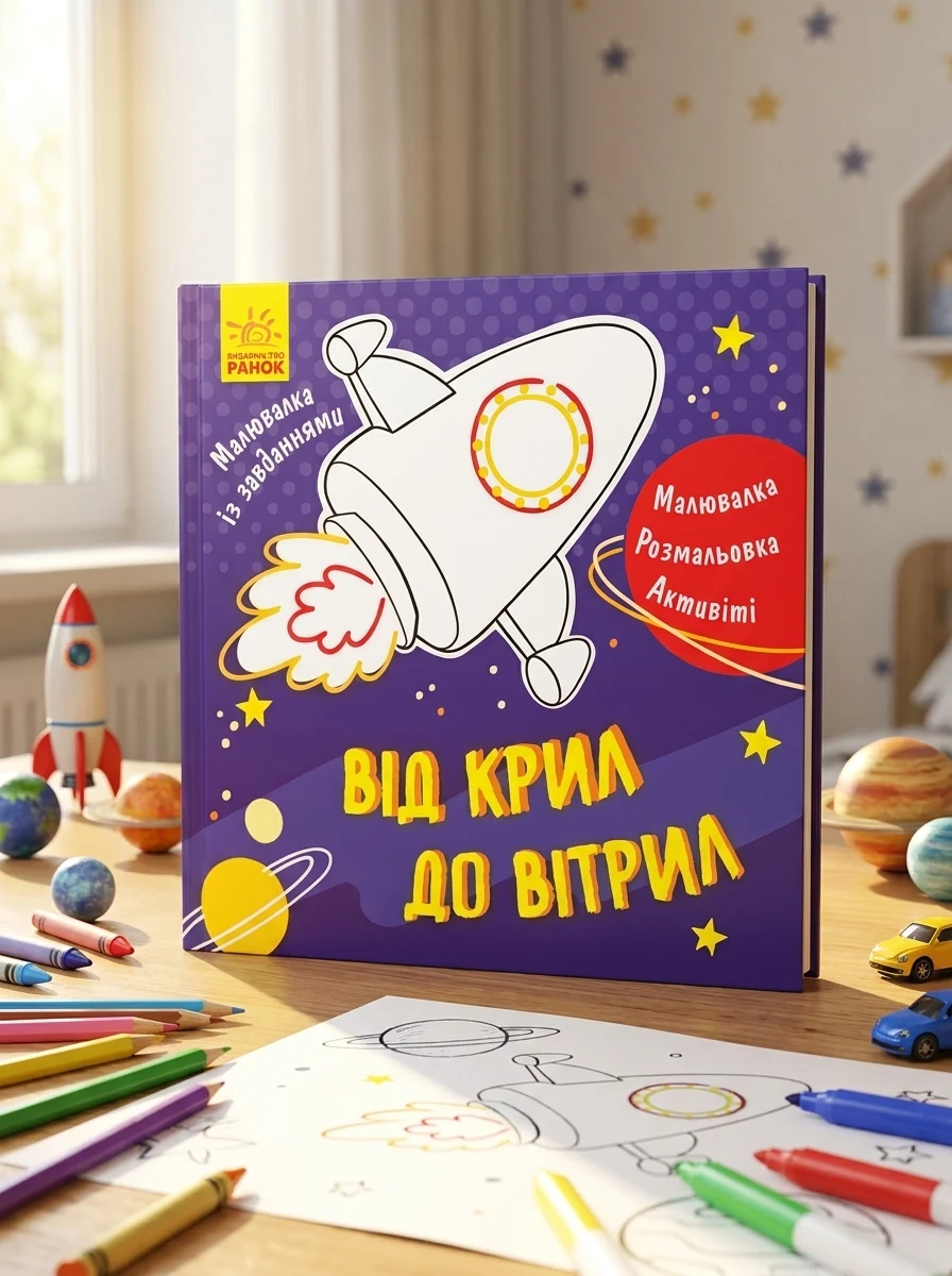 Від крил до вітрил. Малювалка із завданнями — Розмальовки для дітей