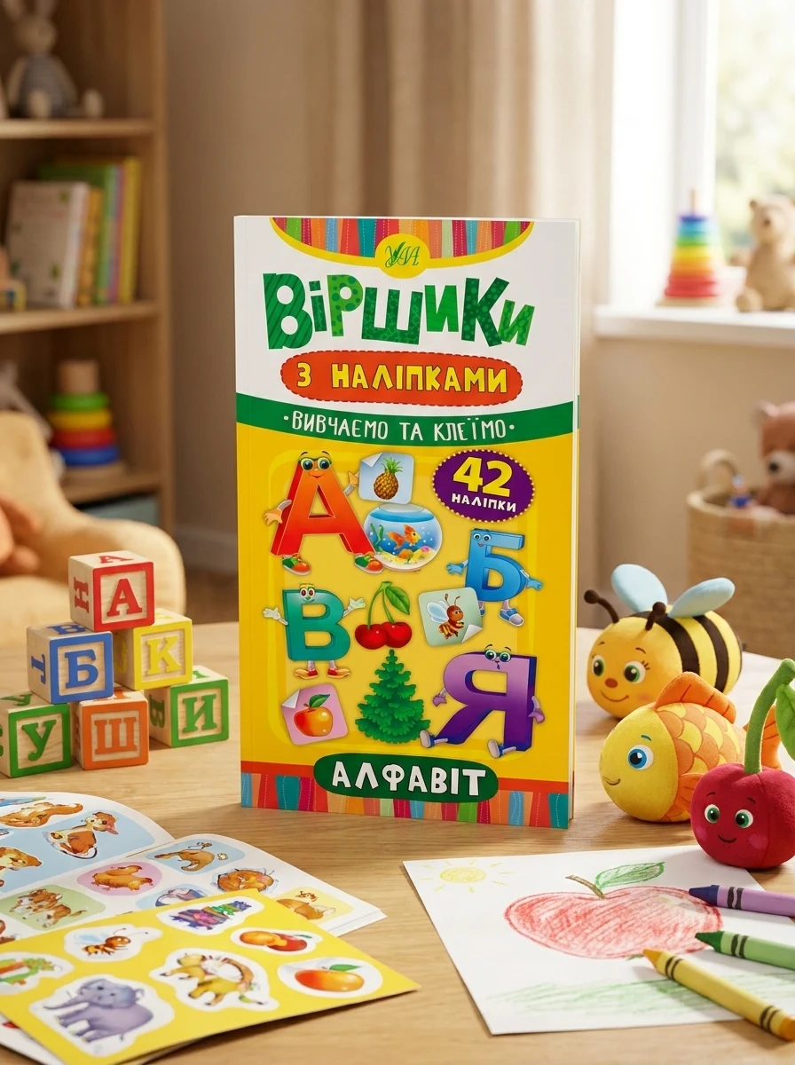 Віршики з наліпками. Алфавіт — Книги з наліпками