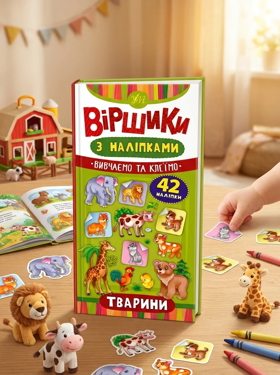 Віршики з наліпками. Тварини — Книги з наліпками