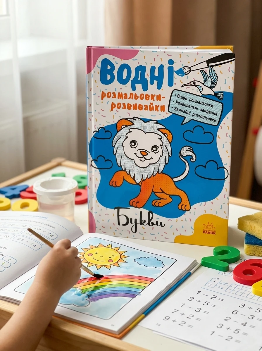 Водні розмальовки-розвивайки. Букви — Розмальовки для дітей