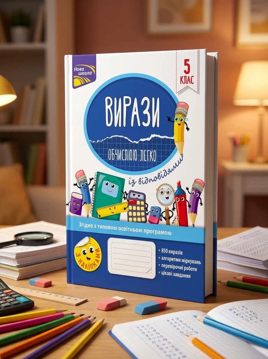 Вирази. Обчислюю легко. 5 клас — Книги з наліпками