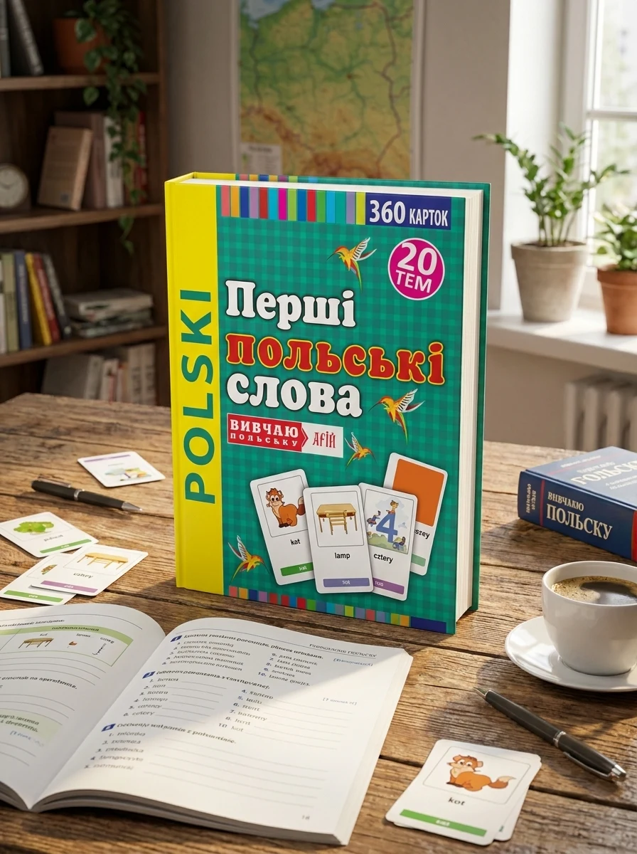 Вивчаю польську. Перші польські слова. 360 карток — Пізнавальні книги для дітей