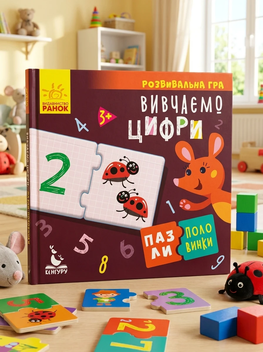Вивчаємо цифри. Пазли-половинки. Від 3 років — Розвивальні книги