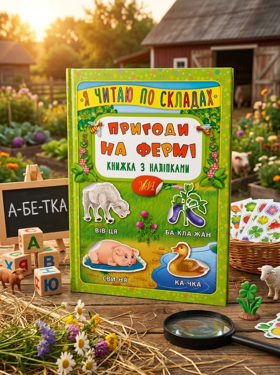 Я читаю по складах. Пригоди на фермі. Книжка з наліпками — Книги з наліпками