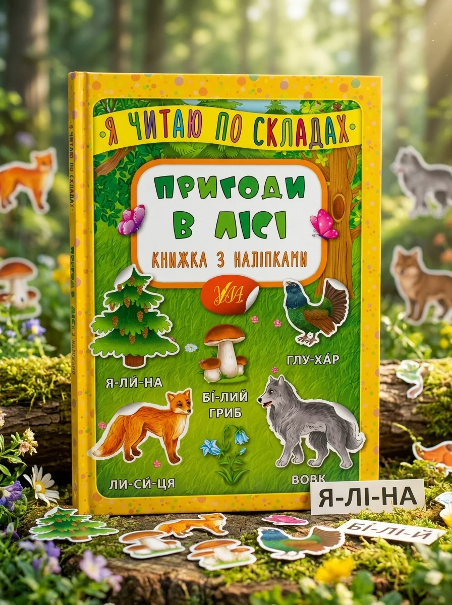Я читаю по складах. Пригоди в лісі. Книжка з наліпками — Книги з наліпками
