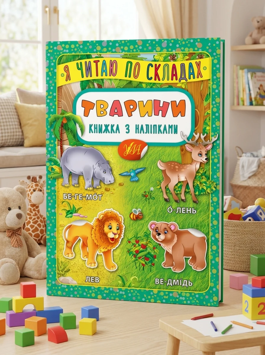 Я читаю по складах. Тварини. Книжка з наліпками — Книги з наліпками