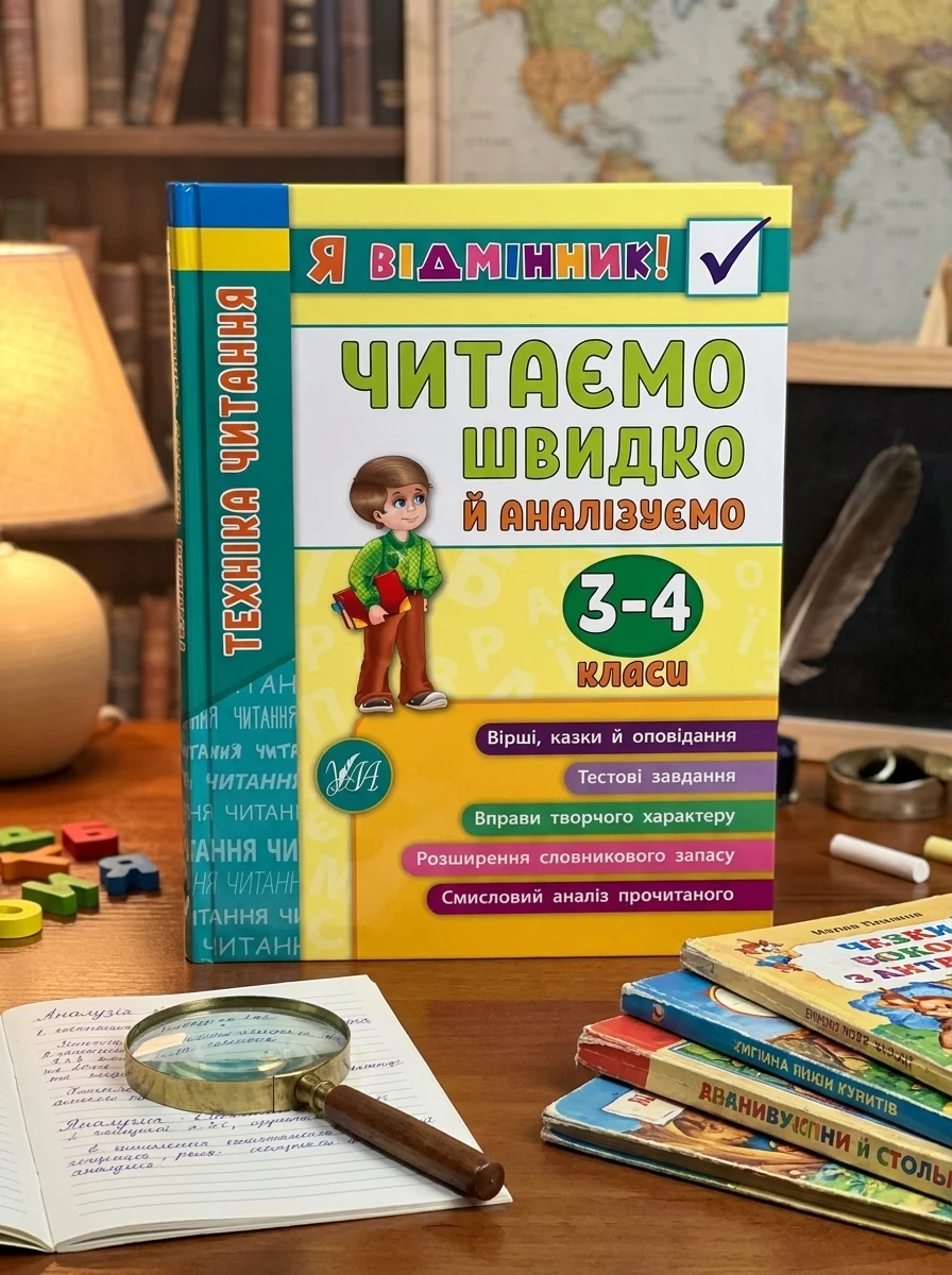 Я відмінник! Техніка читання. Читаємо швидко й аналізуємо. 3-4 класи — Розвивальні книги