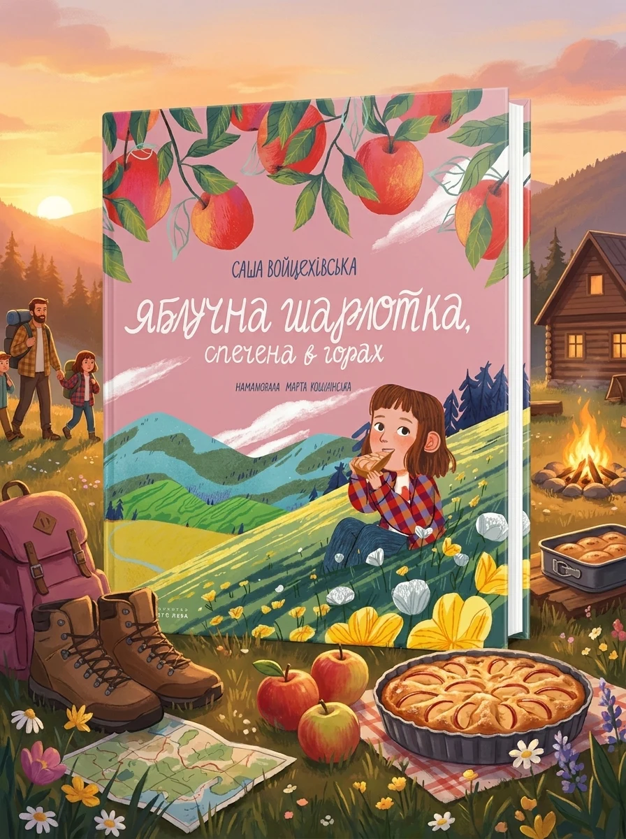 Яблучна шарлотка, спечена в горах