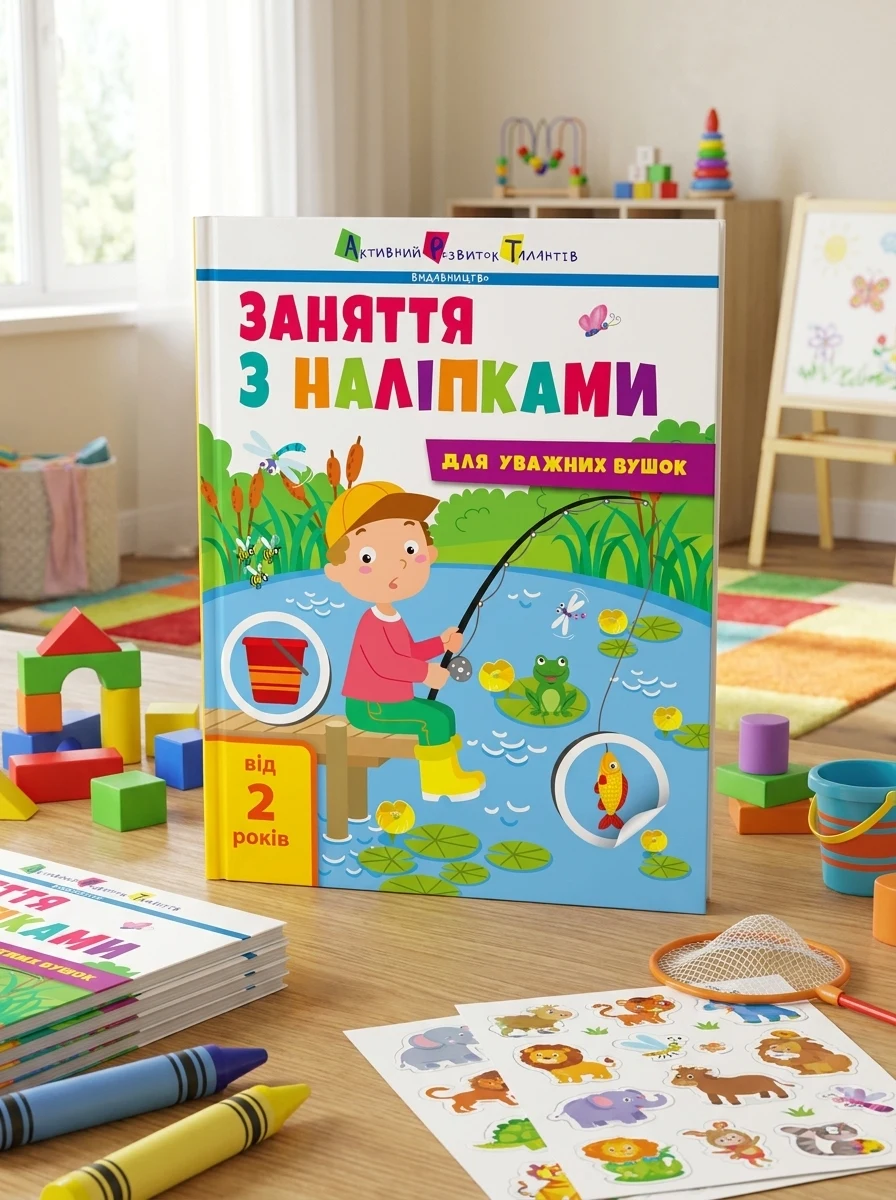Заняття з наліпками для уважних вушок. Зошит № 1 — Книги з наліпками