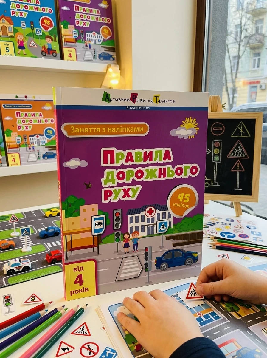 Заняття з наліпками. Правила дорожнього руху — Книги з наліпками