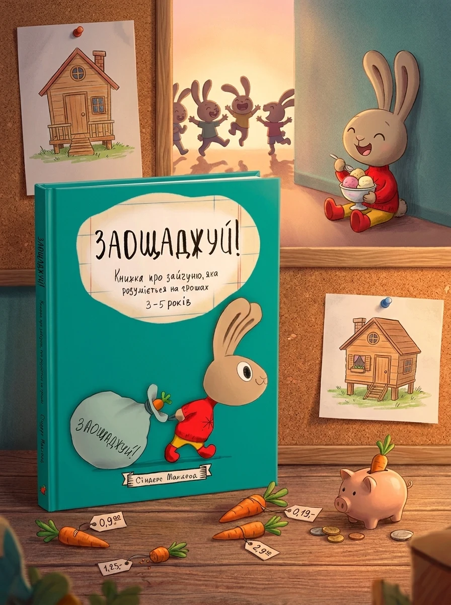 Заощаджуй! Книжка про зайчуню, яка розуміється на грошах — Пізнавальні книги для дітей