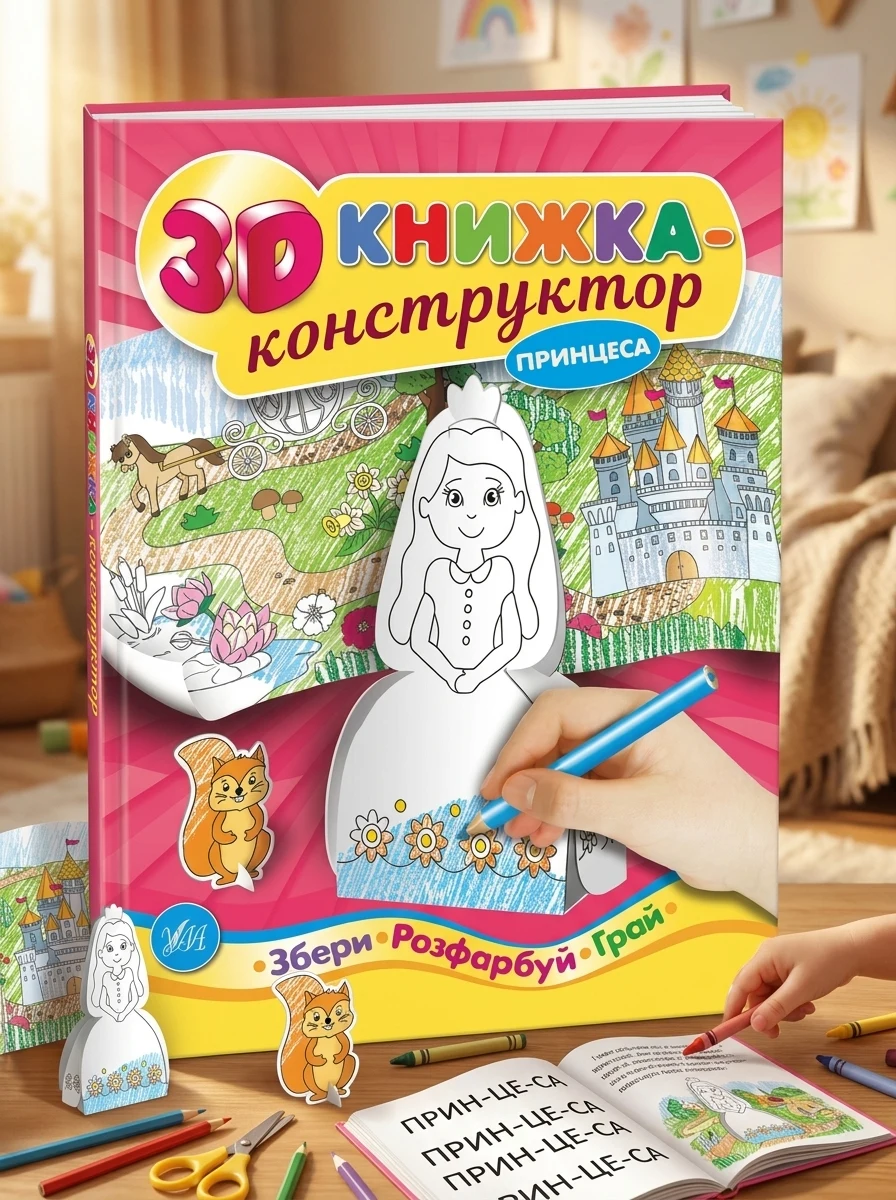 Збери. Розфабуй. Принцеса. Грай. 3D книжка-конструктор — Книги-іграшки