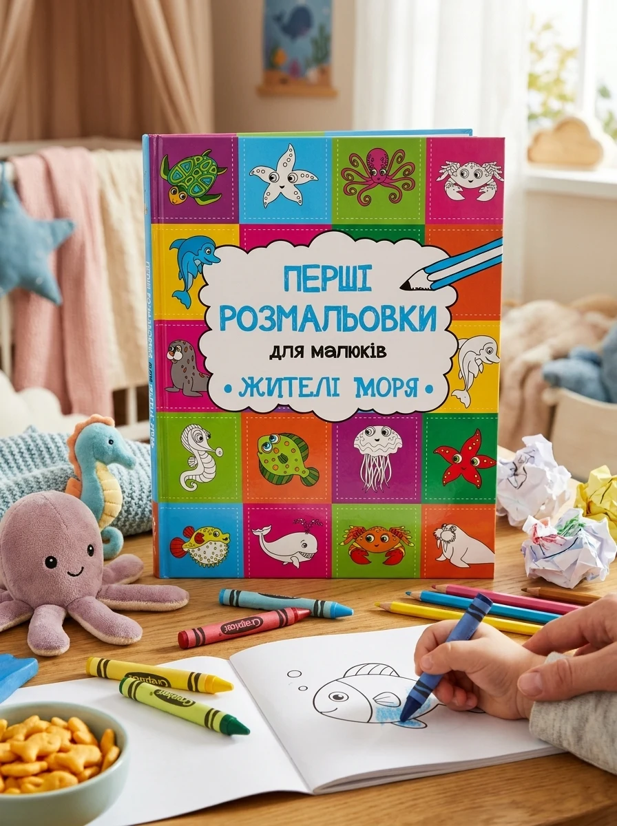 Перші розмальовки для малюків. Жителі моря — фото 2