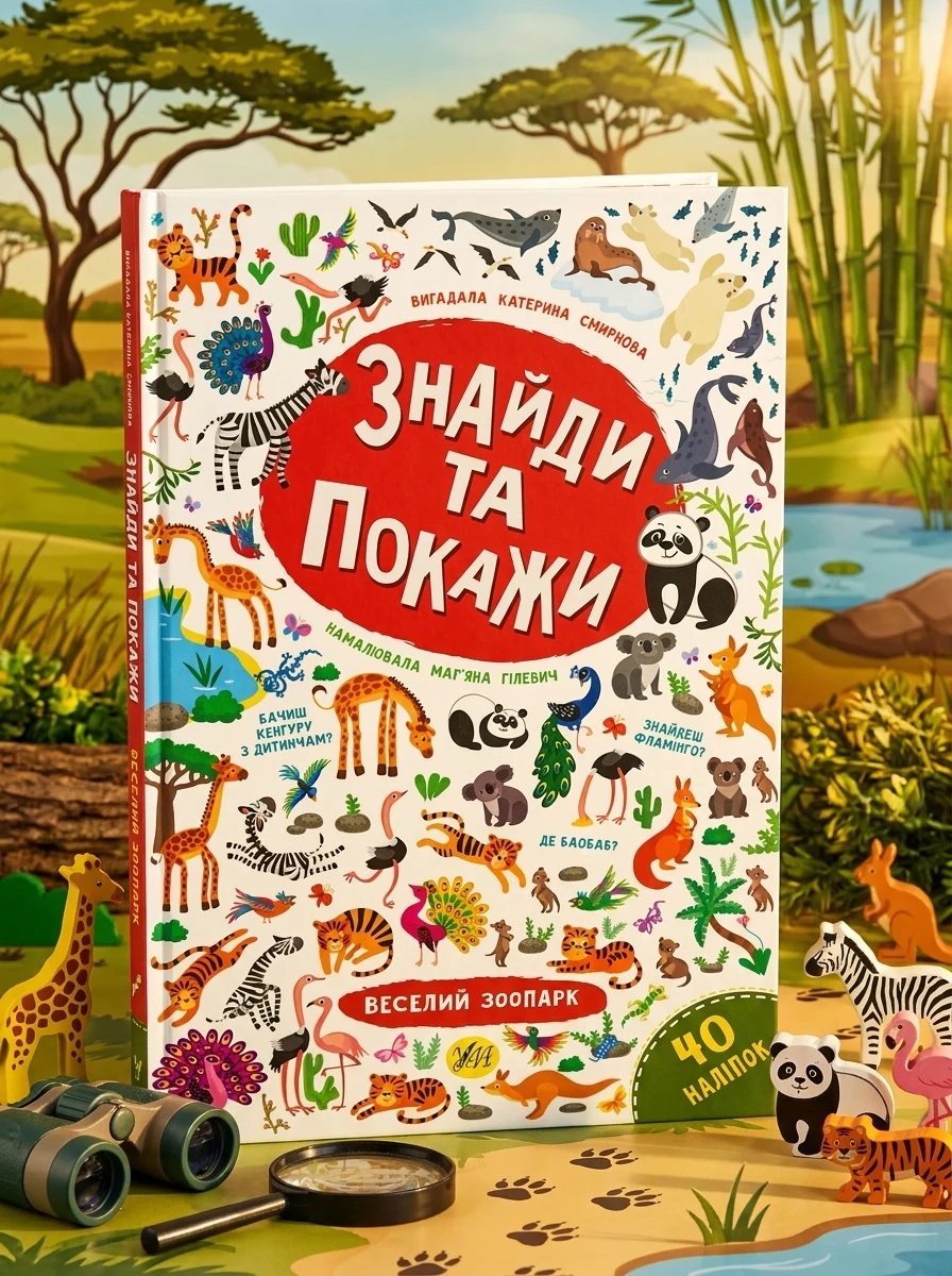Знайди та покажи. Веселий зоопарк — Книги з наліпками
