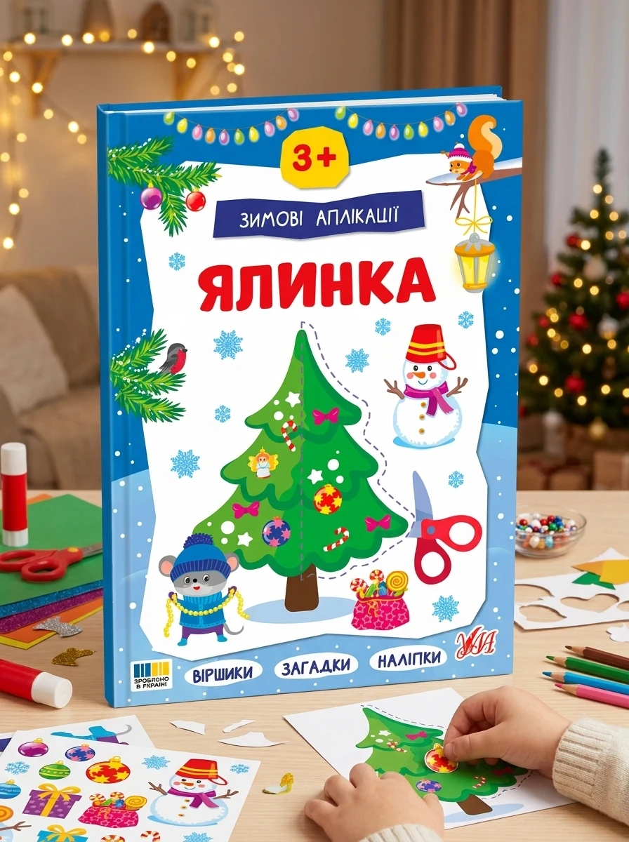 Зимові аплікації. Ялинка — Книги з наліпками