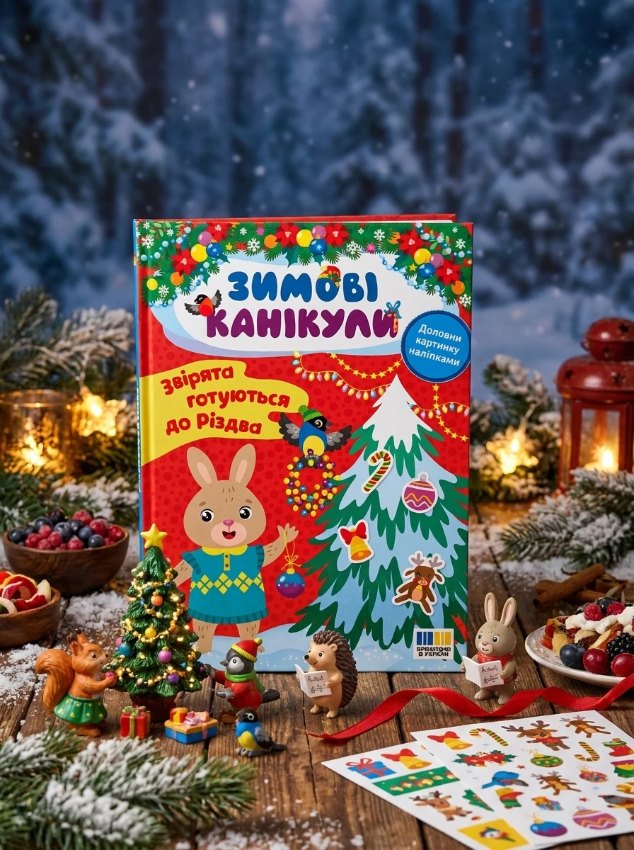 Зимові канікули. Звірята готуються до Різдва — Книги з наліпками