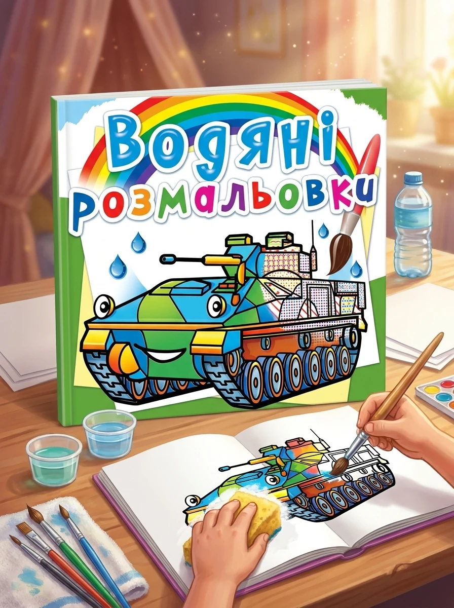 Водяні розмальовки. Бойові машини — Дитяча література