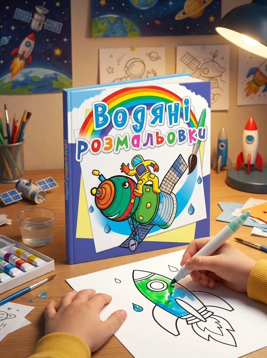 Водяні розмальовки. Космічна техніка,