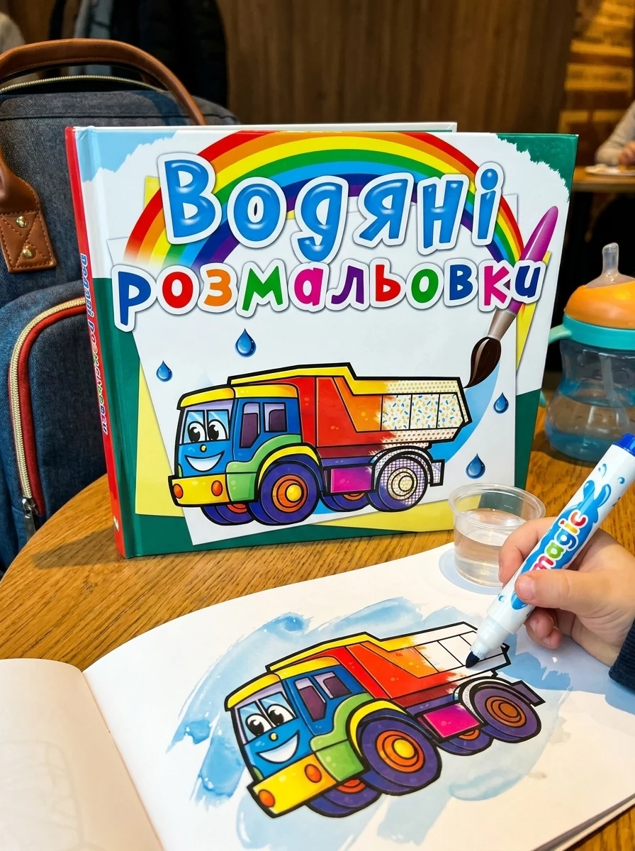 Водяні розмальовки. Вантажні машини — Дитяча література